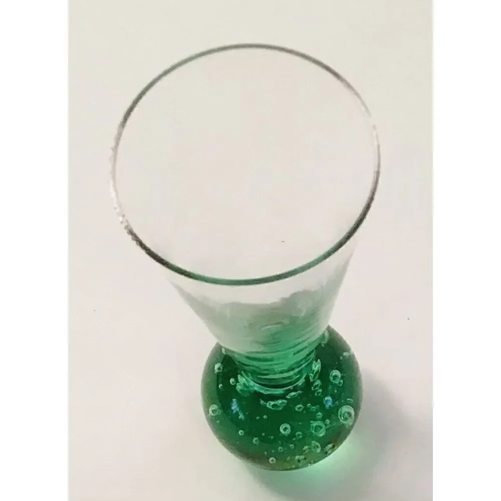 Vintage Hand Blown Cordial Bubble Ball Shot Bar Glasses Set of 4 - Picture 9 of 12